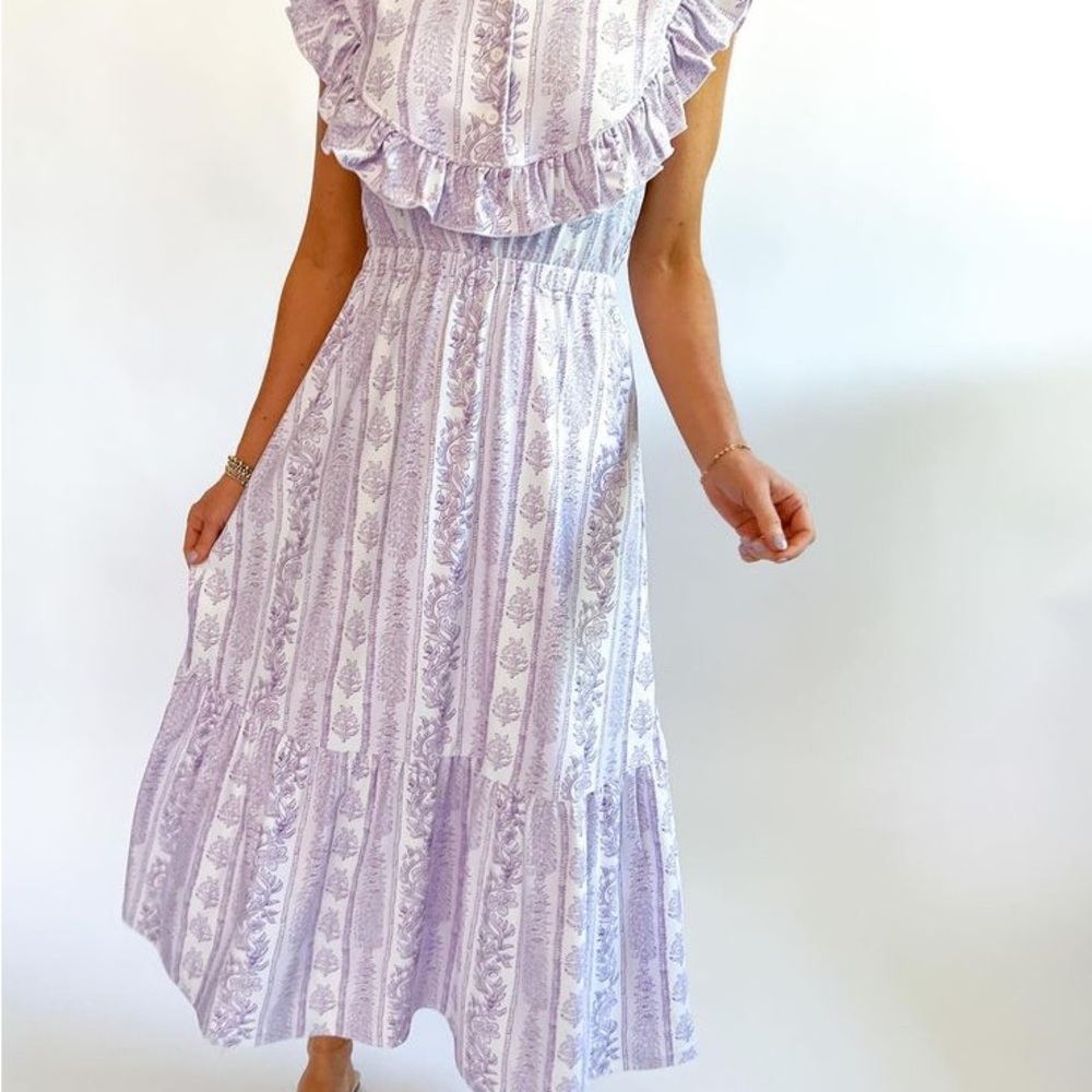 SMITH & QUINN Floral Ruffle Midi Dress in Lavender - NWT